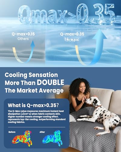 blunique Cooling Mat for Dogs, Self Cooling Dog Bed with Sides, Orthopedic Pet Sofa Bed with Removable Washable Cover for ...