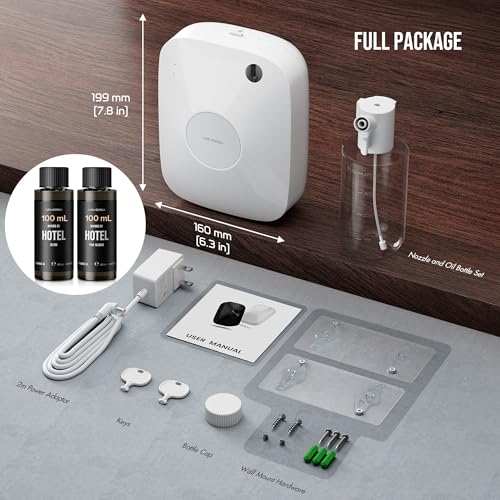 Smart Waterless Essential Oil Diffuser Hotel Scent Starter Kit, 400mL Capacity with 200mL Fragrance Oil, Up to 2000 sq ft ...