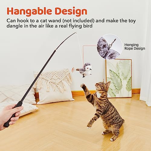 Potaroma Cat Toys Flapping Bird (No Flying), Lifelike Sandpiper Chirp Tweet, Rechargeable Touch Activated Kitten Toy Inter...