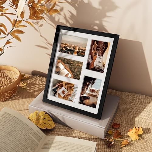 Vittanly 11x14 Collage Picture Frame, Displays 5Pcs 4x6 Pictures with Mat or 1Pcs 11x14 without Mat for Wall Mounting, Pic...