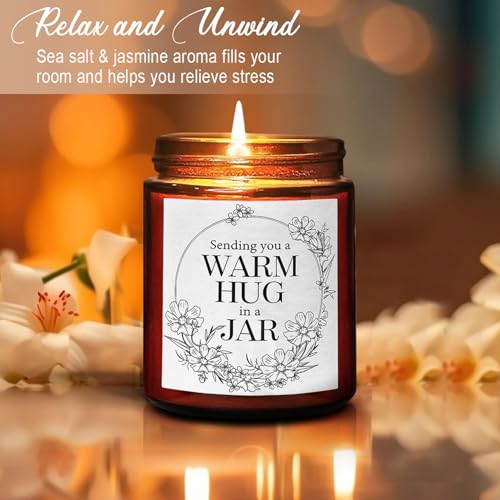 Briojoy Sending You Warm Hug in a Jar Candle - Friendship Gifts for Women Men Best Friend - Relaxing Gift for Her Him - Na...