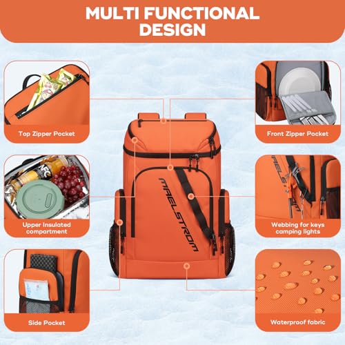 Maelstrom Backpack Cooler,36 Can Cooler Backpack,Soft Cooler Bag Insulated Leakproof,Lightweight Ice Chest Backpack,Travel...