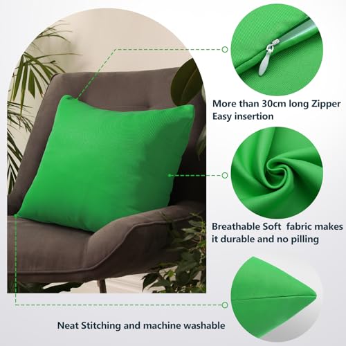 fauson Decorative Farmhouse Waterproof Pillow Covers, Solid Linen Pillowcase Cushion Covers for Patio Garden Balcony Couch...