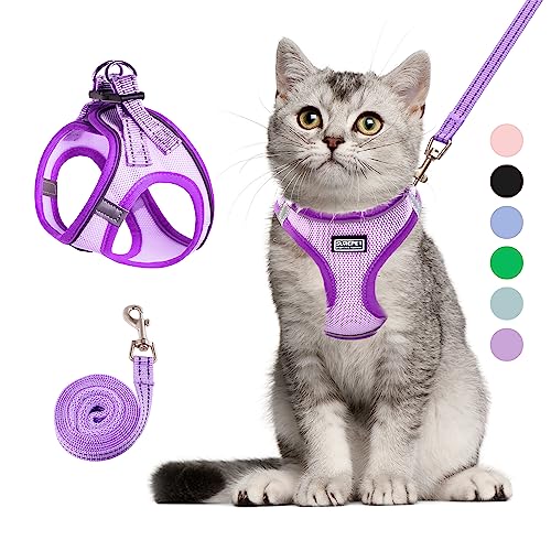 Betmaypet Cat Harness and Leash Set, Soft and Breathable Vest with Reflective Strip, Escape Proof Kitten Harness, Easy to ...
