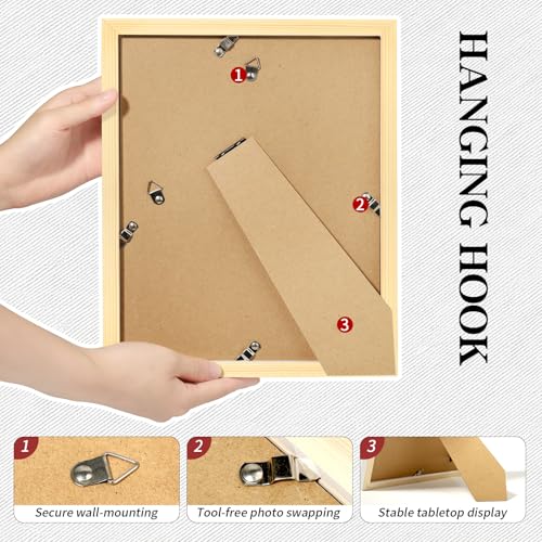 Picture Frames 8x10 2 Pack Made of Solid Wood White for Wall Mounting and Tabletop Display
