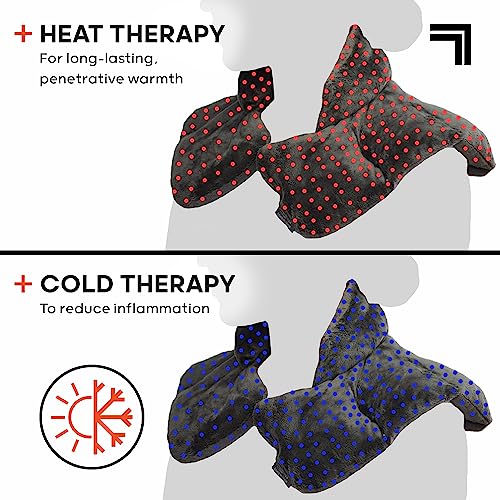 Sharper Image Heated Neck & Shoulder Wrap - Microwavable Warm & Cooling Plush Pad, Scented Aromatherapy (100% Natural Lave...