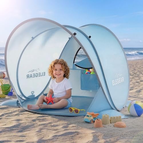 Elegear Pop Up Baby Beach Tent with Mini Canopy, CumbreX™ UPF 50+ UV Protection Baby Tent Sun Shelter, 1S Setup Portable B...