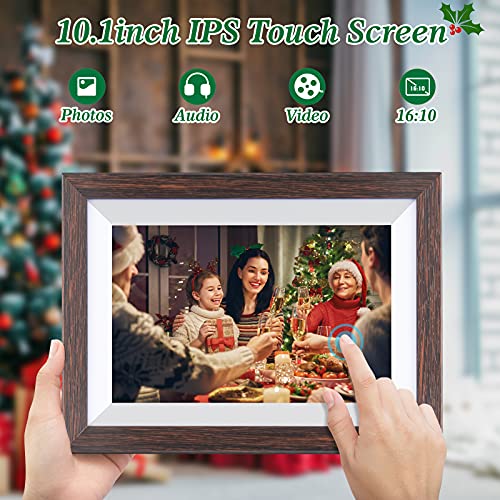 Frameo 10.1 Inch WiFi Digital Picture Frame with Frameo App, IPS Touch Screen HD Electronic Digital Photo Frame, Share Pho...