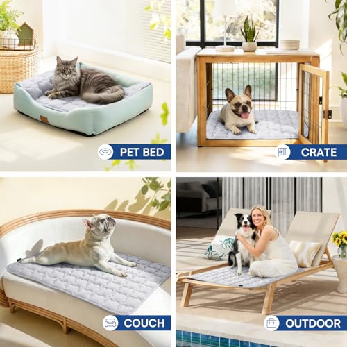 Luciphia Premium Dog Cooling Mat Non-Slip Q-MAX>0.5 Self-Cooling Pad for Small Pet Cat Indoor Portable Kennel Puppy Bed fo...