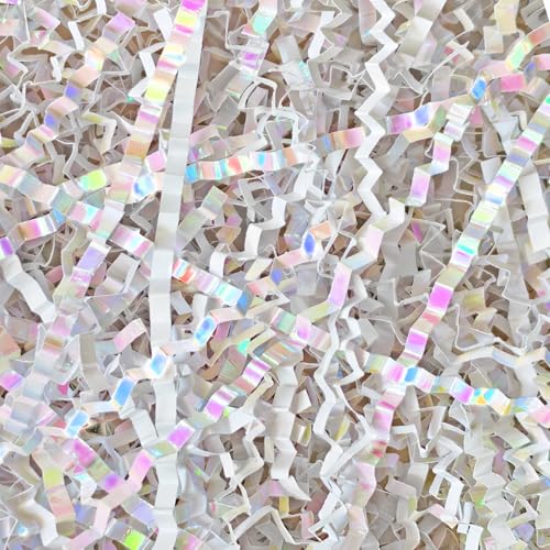 Corlcol 200g(7oz) crinkle paper filler grass Cushion Paper Streamer for Gift Box and Basket On Christmas Wedding Birthday ...