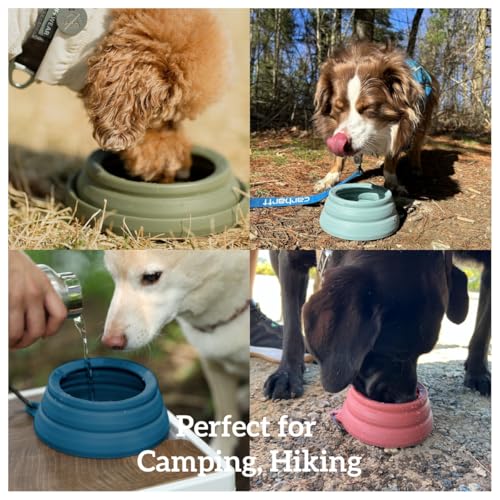 OHMO Spill Proof Collapsible Dog Water Bowl Large 34oz for Cars, No Splash Portable Bowls for Dog Travel, Pet Essentials f...