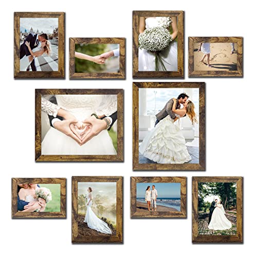 Picture Frame Set 10 pack, Farmhouse Photo Frames, Gallery Wall Frame Collage, with Two 8x10, Four 5x7, Four 4x6 Photo Fra...