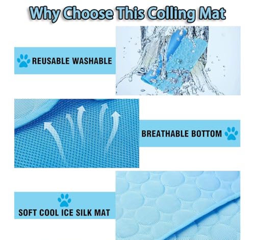 Dog Cooling Mat, 2025 Upgraded Cooling Blanket for Dogs, Washable Cool Mat for Dogs for Summer, Portable Pet Coolings Pad ...