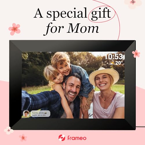 FRAMEO 10.1 inch 32GB Digital Picture Frame, IPS LCD Touch Screen, Auto-Rotate Easy Setup to Share Photos & Videos via Fra...