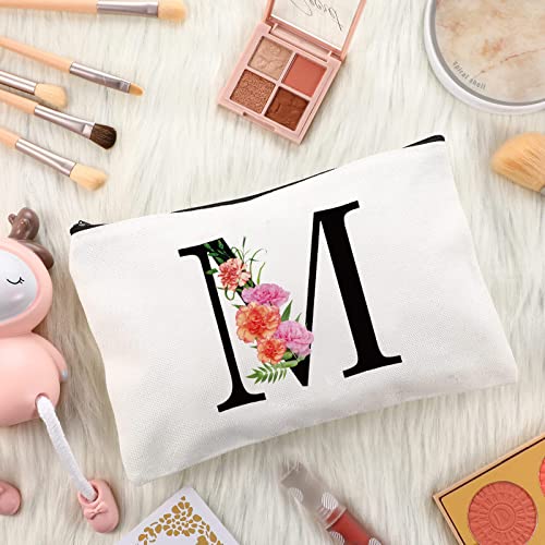 Sanuurfky Letter Initial Canvas Tote Bag Personalized Present Bag Gift for Mother's Day Bridesmaids Bride Birthday Wedding