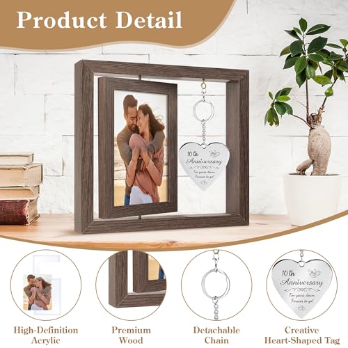 10 Year Anniversary Picture Frame Gifts for Couple 10 Year Anniversary Decorations Gifts for Wife 10 Year Gift Anniversary...