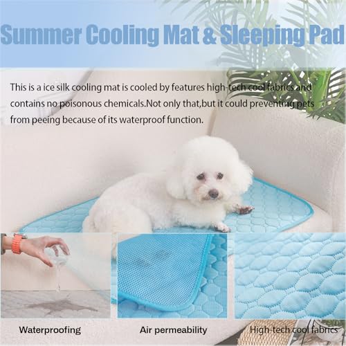 Trumoon Cooling Blanket for Dogs and Cats, Pet Cooling Mat for Indoor and Outdoor (Grey, X-Small(13.8"×19.7"))