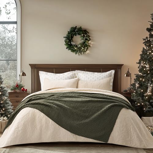 EVERGRACEHOME Chunky Chenille Knit Throw Blanket for Couch, Soft Luxurious Moss Stitch Chair Blankets for Bed, Cozy Decora...