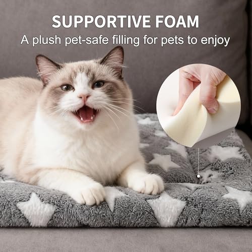 Fogkiss Dog Bed Mat, Reversible Crate Pad & Cute Dog Bed - Machine Washable Kennel Mat with Ultra Soft for Small Dogs & Cats
