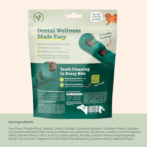 WOOF - Bite n' Brush Refills Treats for the Dog Toothbrush Toy - Scrub Plaque and Tartar from Your Dog's Teeth and Mouth -...