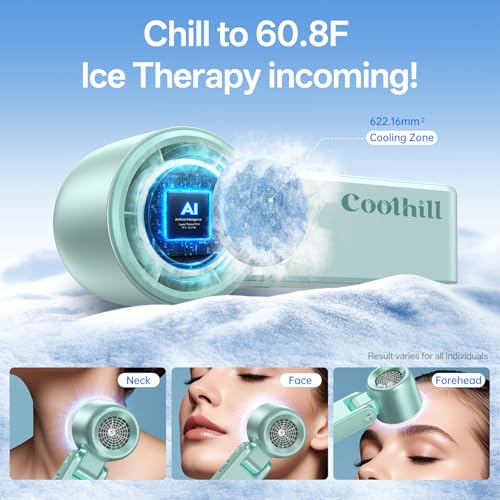Coolhill Handheld Portable Fan with Ice Cooler: 199-Speed 5500mAh Rechargeable Handheld Fan, 12H Time Hand Cooling Persona...