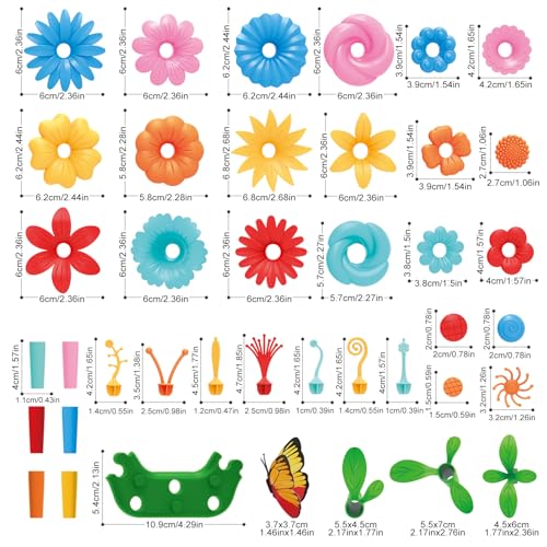 SpringFlower Toys for Girls 3 4 5 6 7 Years Old, Flower Garden Building Kit with Storage case,Educational STEM Toy and Pre...