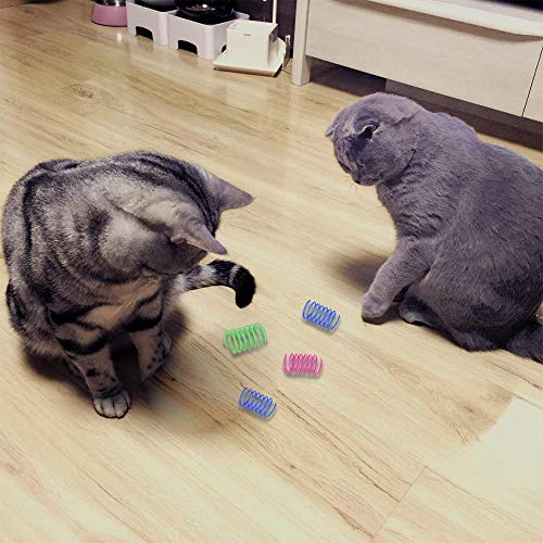 Andiker Interactive Cat Spiral Creative Spring Toy to Kill Time and Keep Fit, Sturdy and Heavy Plastic for Swatting, Bitin...