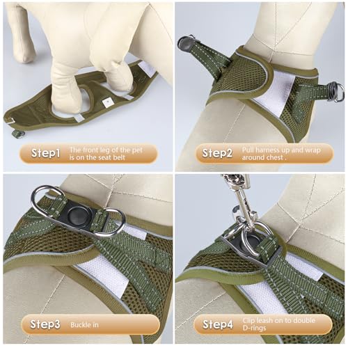 YIMEIS Dog Harness and Leash Set, No Pull Soft Mesh Pet Harness, Reflective Adjustable Puppy Vest for Small Medium Large D...