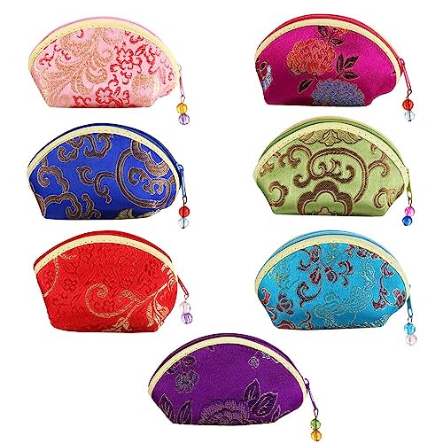 Leadigol 7 Pcs Jewelry Bags with Zipper Gift Bags,Women Jewelry Bag,Exquisite Convenient Portable Jewelry Case Cloth Gift ...