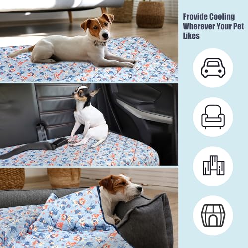 Tuiskusa Premium Cooling Blanket for Dogs Pet Cooling Pads Washable Pet Cool Mat for Cats Hot Weather Puppy Lightweight Th...