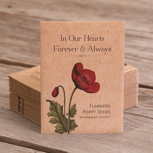 Bentley Seed Co. | Celebration of Life Funeral Favors for Guests | Non-GMO, Non-Coated Flanders Poppy Seed Packets in Our ...