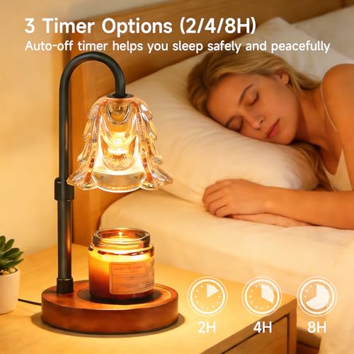 Vitelum Candle Warmer Lamp with Timer & Dimmer, Electric Wax Melter for Jar Candles, Safe Flameless Candle Warmer Light fo...