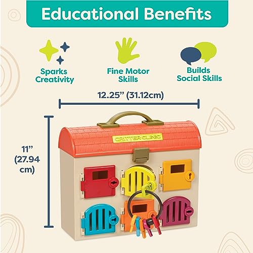 B. toys – Critter Clinic Vet Set – Pretend Play Animal Hospital Toy for Toddlers & Kids – 14 Pieces Pet Care Set with Tool...