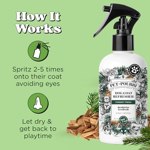 Poo-Pourri Furrest Fresh Dog Deodorizing Spray, 8 Fl Oz Grooming Perfume for Dog Coat, Pet Odor Neutralizer with Essential...