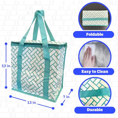 DURASACK Medium Insulated Food Delivery Bag – 13"x7"x13" Reusable Thermal Tote for Hot & Cold Meals – Portable, Foldable M...