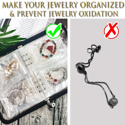 LingLingo Transparent Jewelry Storage Book Travel Jewelry Organizer Earring Organizer Case Bracelet Holder for Necklace Ri...