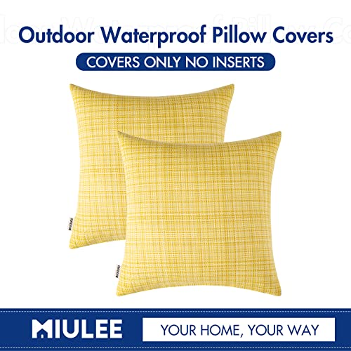 MIULEE Outdoor Waterproof Throw Pillow Covers Decorative Farmhouse Water Resistant Cushion Covers for Tent Patio Garden Co...