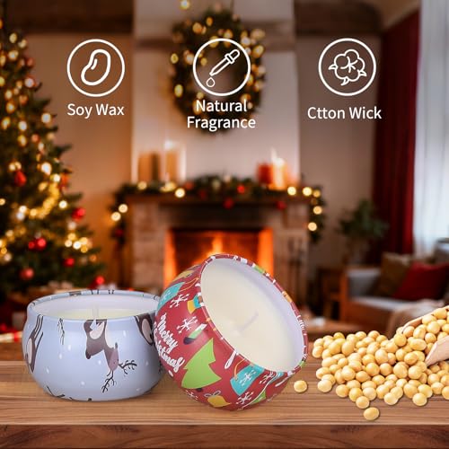 Aeraroma Christmas Candle Set, 8 Pack Christmas Scented Candles, 20oz Scented Candle Gift for Women Men, Aromatherapy Soy ...