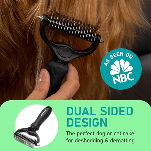 Maxpower Planet Hair Brush - Double Sided Shedding, Dematting Undercoat Rake for Dogs and Cats, Extra Wide Dog Grooming Br...