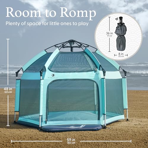 POP 'N GO PLAYPEN - Indoor & Outdoor Baby Playpen for Babies and Toddlers - Baby Beach Tent, Foldable, Portable W/Canopy, ...