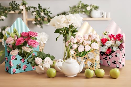 Lyforpyton 9 Pcs Mother's Flower Arrangement Gifts Boxes , Envelope Gift Box For Flowers , Foldable Decorative Bouquet Pac...