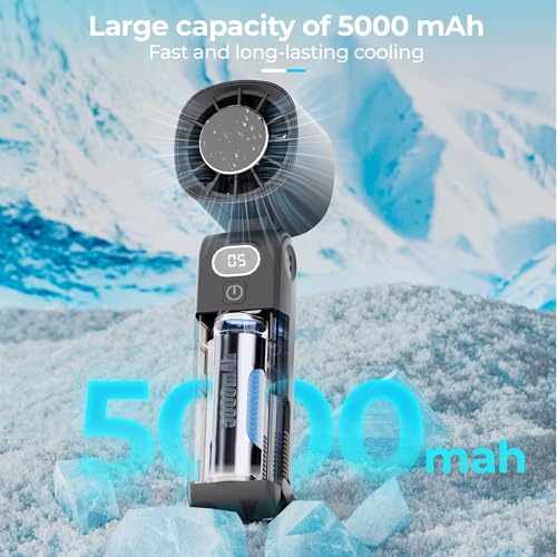 Handheld Air Conditioner with Ice Cooling Plate, Turbo Portable Fan, Super High Speed Personal Fan that Blows Cold Air, 50...