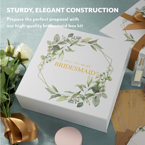 Your Perfect Day Bridesmaid Proposal Box - Cardboard Magnetic Wedding Party Gift Boxes for Bridesmaids - Stickers, Ribbon,...