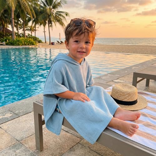 Balaflyie Kids Swim Cover up Girls Boys Waffle Towel Poncho Swimsuit Coverups for Beach, Pool, Bath