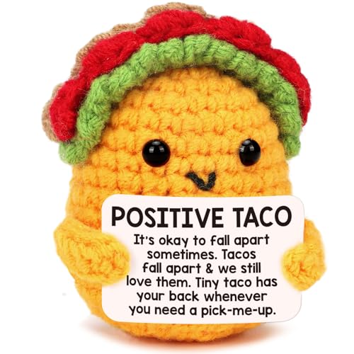 Positive Crochet Taco Birthday Gifts for Women Men Teacher Appreciation Mothers Day Graduation Gift Adult Kids Son Mom Dad...