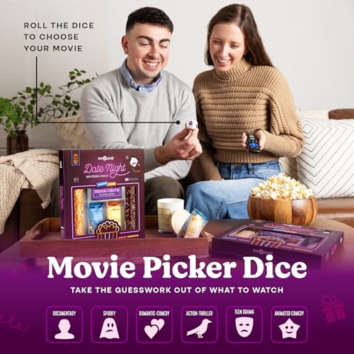 Date Night Scratch Off Cards Movie Popcorn Gift Set, Best Couples Gift Ideas, 30 Date Night Scratch Off Cards, Movie Night...