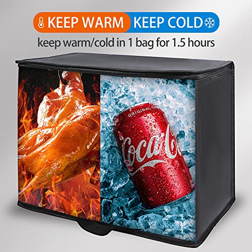 Bodaon 5-Pack Insulated Reusable Grocery Shopping Bag, X-Large Frozen Food Cold, Cooler Bags, Insulated Pizza Delivery Ba...