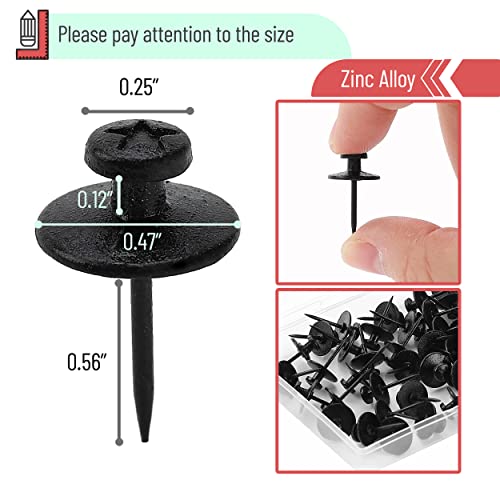 Mr. Pen- Double Headed Picture Hanging Nails, 50 Pack, Black, Push Pins for Wall, Small Picture Frame Hangers for Drywall ...