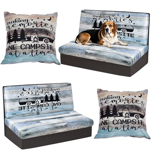 BBSET 6pcs Rv Dinette Cushion Covers Stretch Washable Rv Cushion Slipcove Replacement for Camper Car Bench, 2 Pillowcase, ...