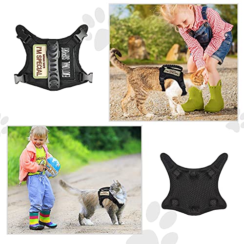 Tactical Cat Harness for Walking Escape Proof, Soft Mesh Adjustable Pet Vest Harness for Large Cat,Small Dog